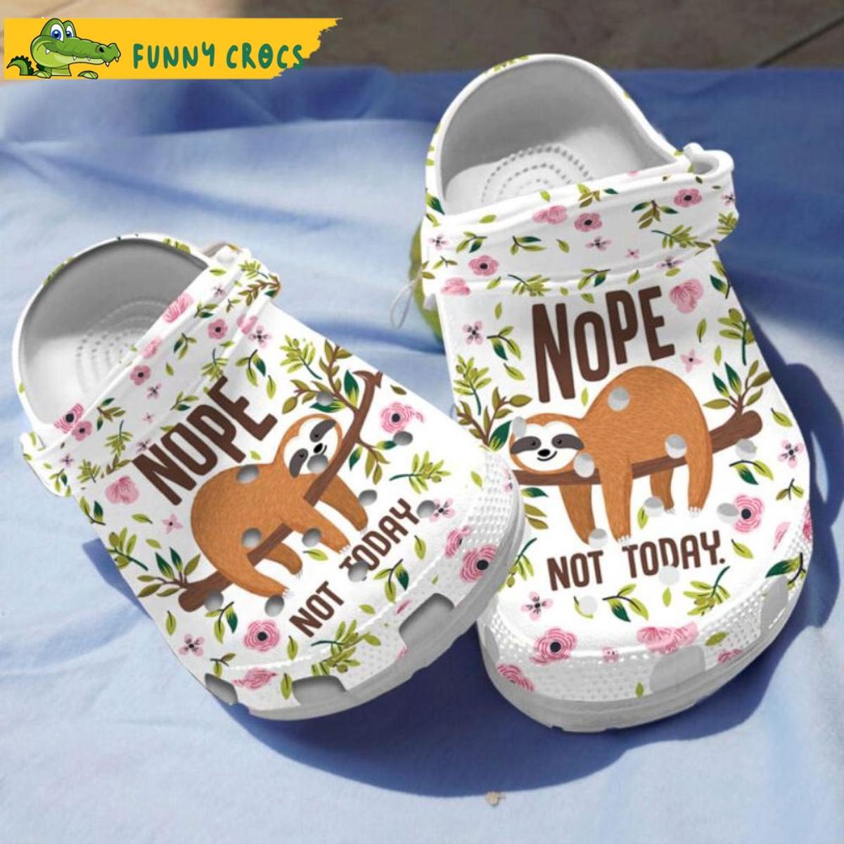 Funny Sloth Florals Pattern Crocs Sandals