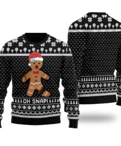 Funny Oh Snap Gingerbread Mens Christmas Sweater Men