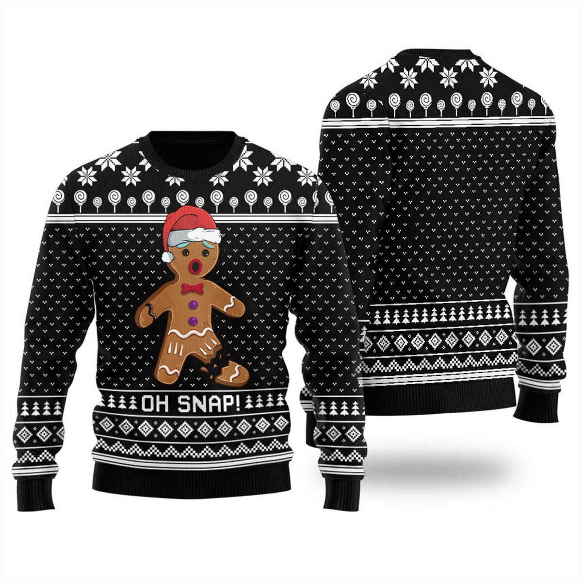 Ugly Oh Snap Gingerbread Funny Christmas Sweaters