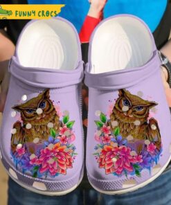 Funny Owl Flower Crocs Sandals