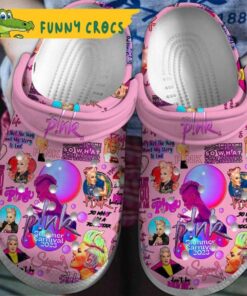 Funny Pattern Pink P!nk Crocs Sandals