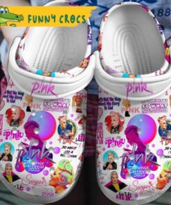 Funny Pattern P!nk Crocs Sandals