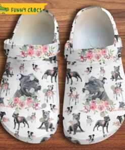 Funny Pitbull Floral Dog Crocs Sandals