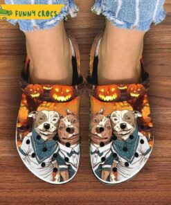 Funny Pug Dog Couple Happy Halloween Crocs Clog Shoes