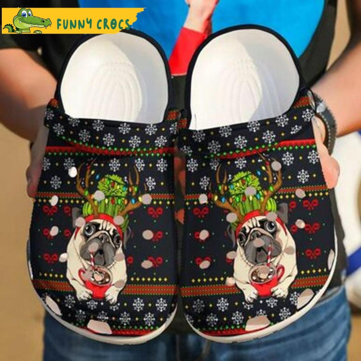 Funny Pug Flowers Garden Dog Crocs Shoes