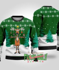 Funny Reindeer Christmas Tree Ugly Sweater