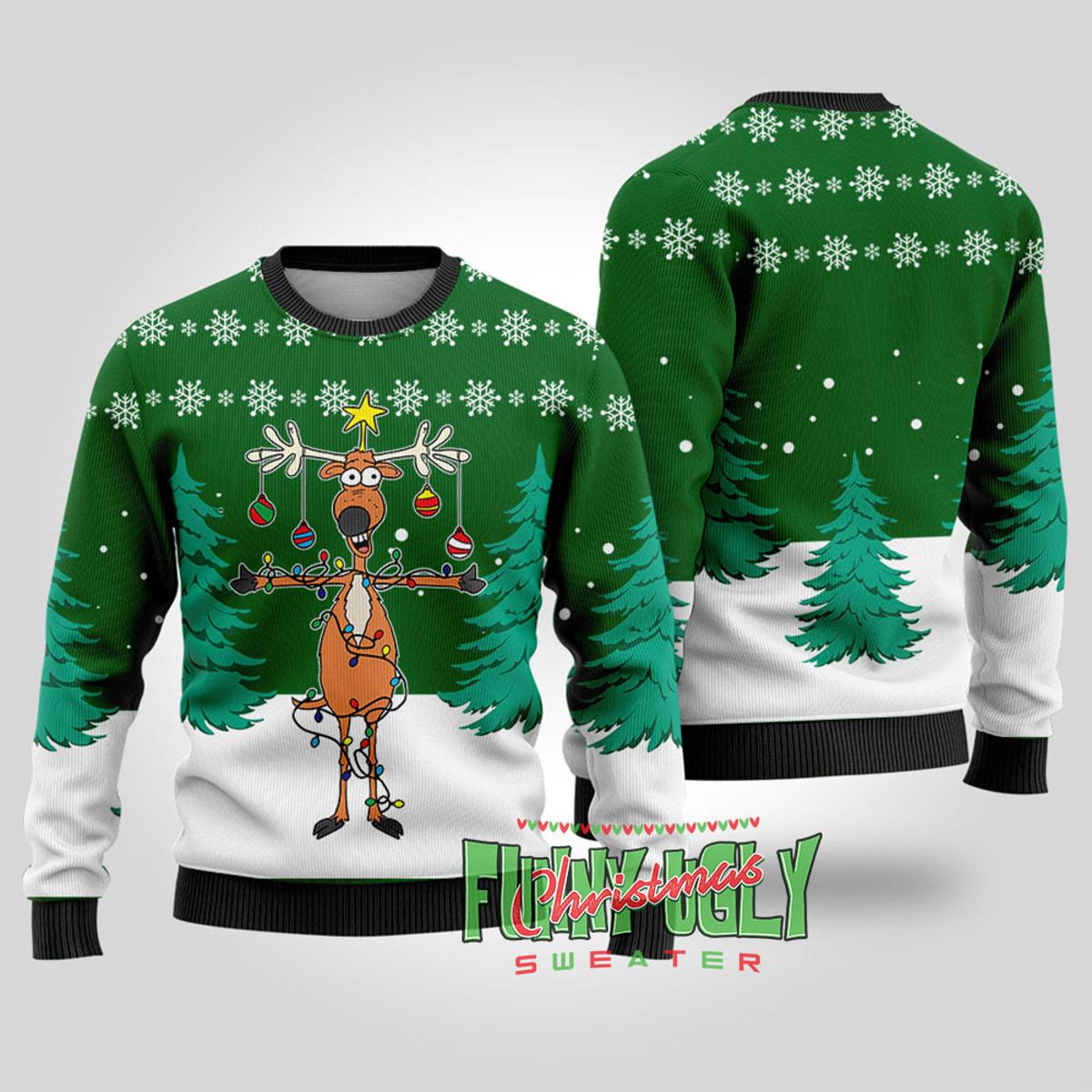 Funny Self-driving Sled Ugly Sweater