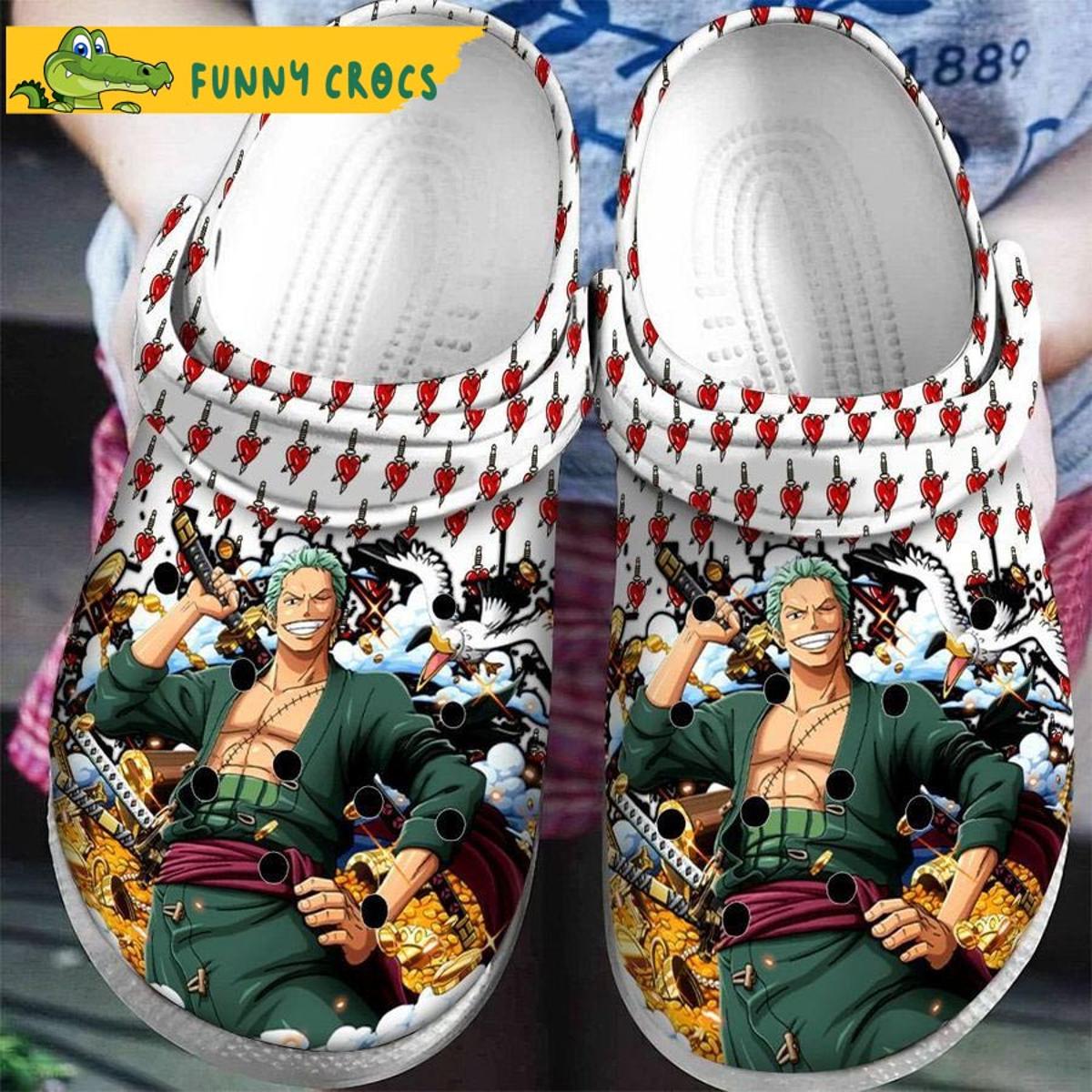 Green Zoro One Piece Crocs Shoes