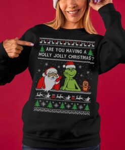 Funny Santa And Grinch Christmas Sweaters