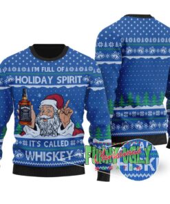 Funny Santa Drinking Whiskey Christmas Sweater