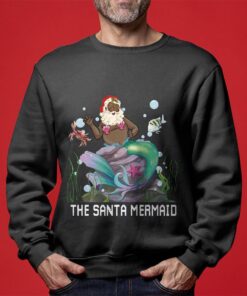 Funny Santa Mermaid Womens Ugly Christmas Sweater