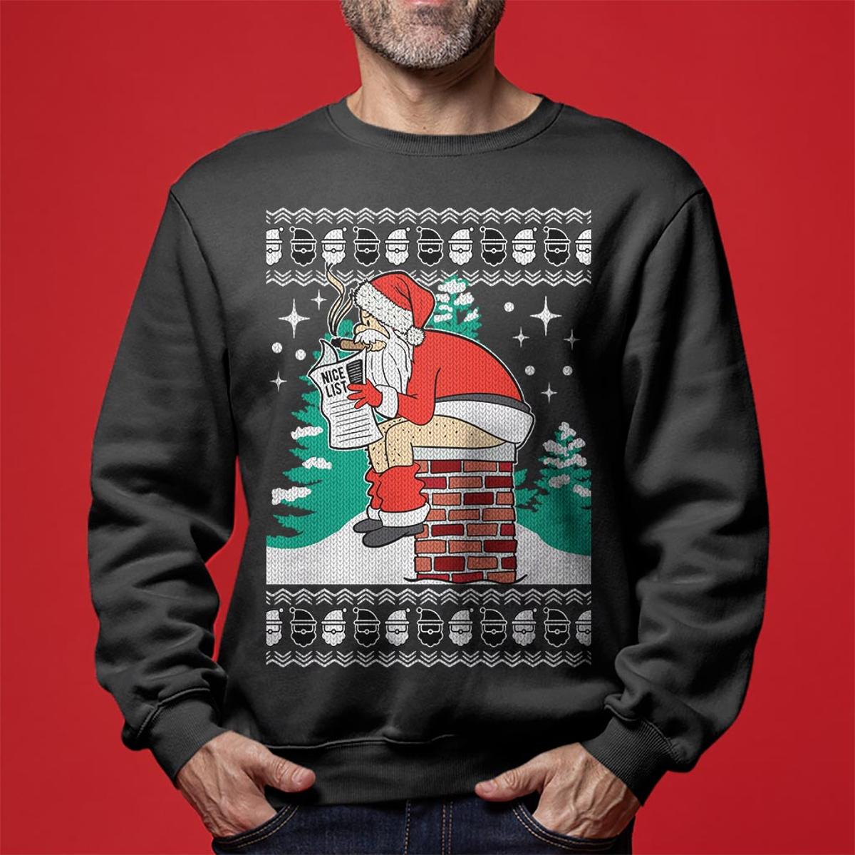 Funny Santa Naughty Or Nice List Christmas Sweater