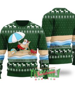 Funny Santa On The Beach Ugly Xmas Sweater