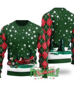 Funny Santa Riding F1 Funny Ugly Christmas Sweater