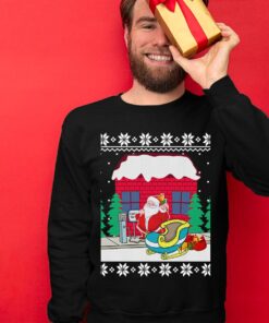Funny Santa Sleigh Station Christmas Sweater