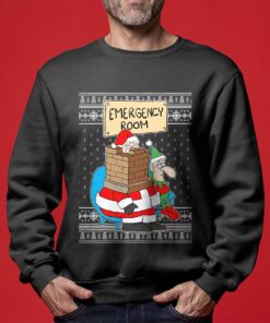 Funny Santa Stuck In Emergency Room Ugly Sweater