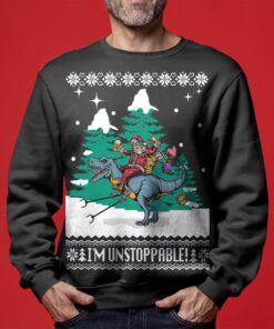 Funny Santa T-rex Ugly Sweater