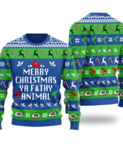 Funny Saying Ya Filthy Animal Mens Ugly Sweater