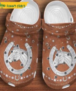 Funny Silver Horseshoe Crocs Shoes