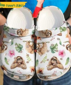 Funny Sloth Tropical Crocs Sandals