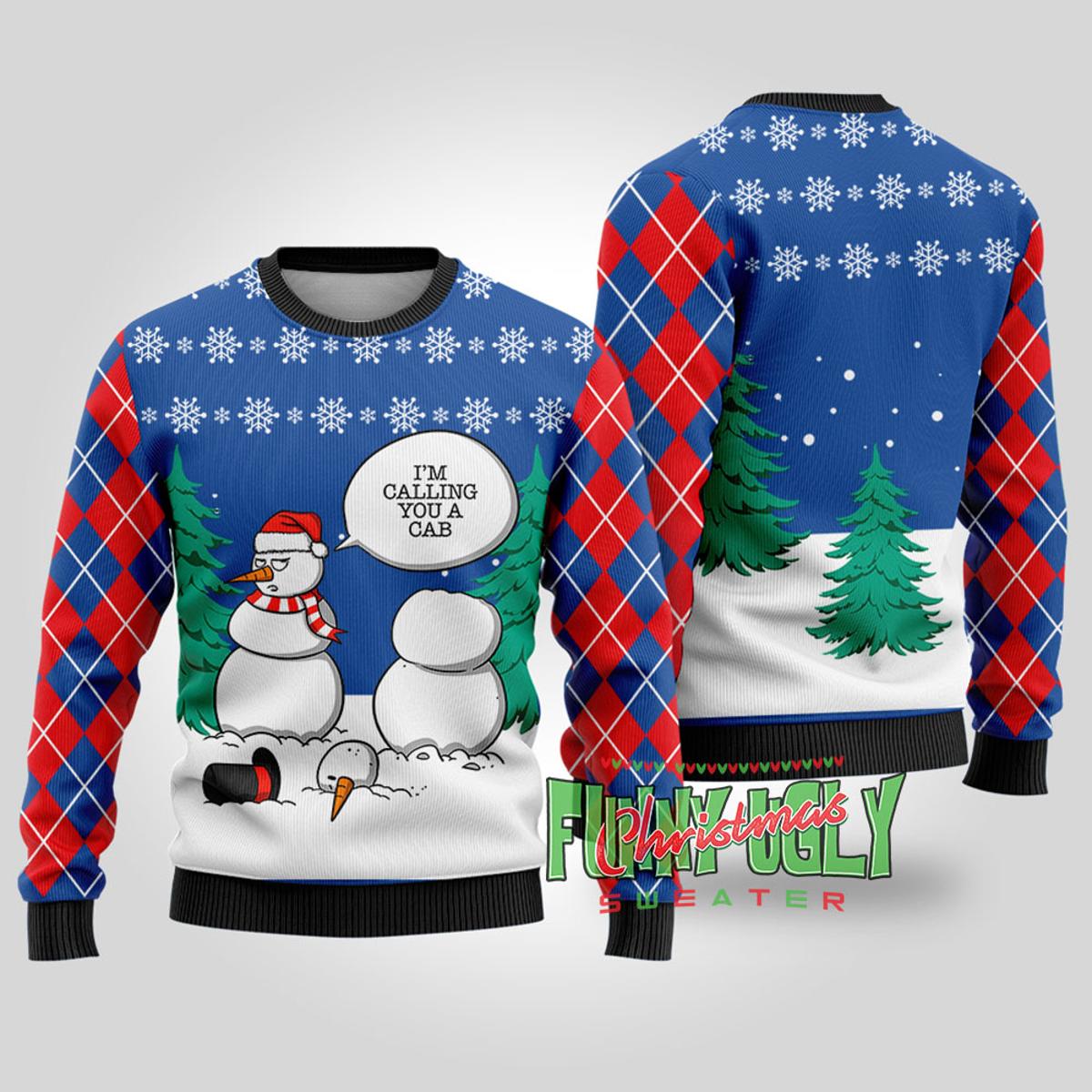 Funny Snowman Christmas Sweater