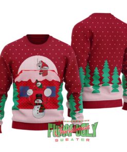 Funny Snowman Naughty Santa Christmas Sweater