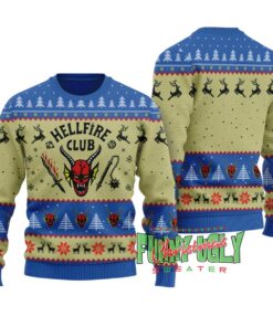 Funny Stranger Things Hellfire Club Christmas Sweater