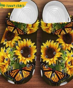 Funny Sunflower And Butterfly Crocs Slippers