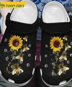 Funny Sunflower You Never Work Alones World Bee Floral Crocs Slippers