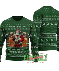 Funny Tactical Santa Womens Ugly Christmas Sweater