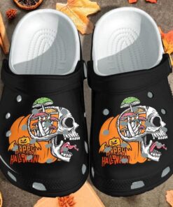 Funny Tattoo Pumpkin Skull Crocs Slippers