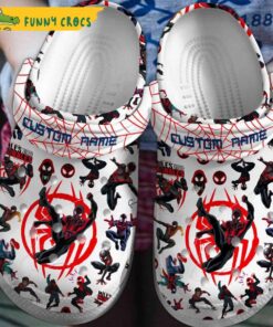 Funny White Custom Name Spider Man Crocs Shoes