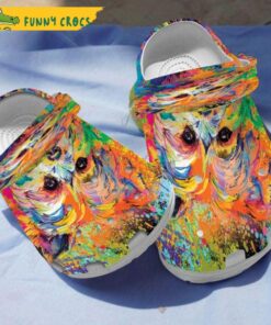 Funny Yorkshire Portrait Painted Dog Crocs Clog