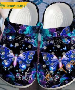 Galaxy Butterfly Bling Flower Crocs Sandals