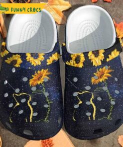 Galaxy Cat Sunflower Crocs Shoes