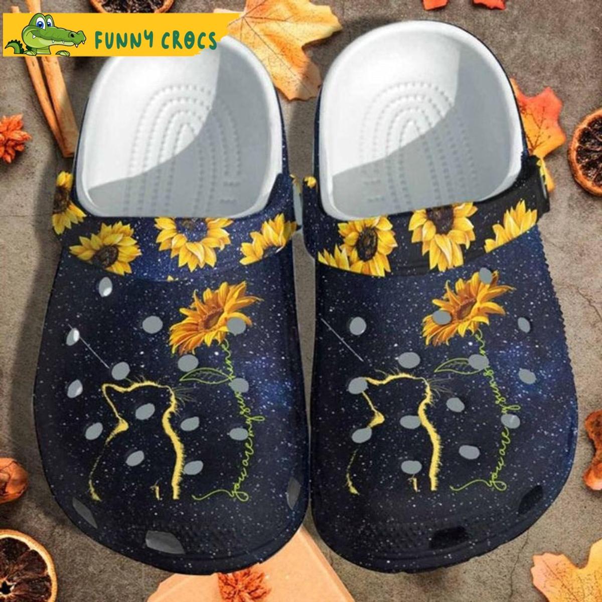 Galaxy Cat Sunflower Crocs Shoes