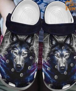 Galaxy Wolf Crocs Slippers