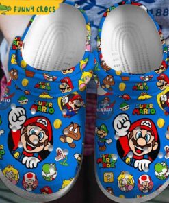 Gamer Super Mario Blue Crocs Sandals