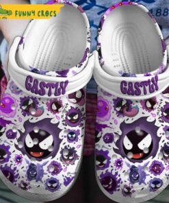 Gastly Pokemon White Crocs Shoes