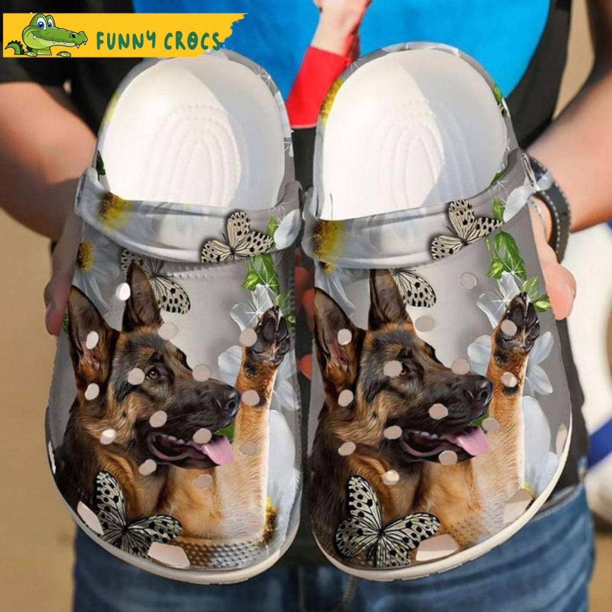 German Shepherd Cute Flower Dog Crocs Sandals