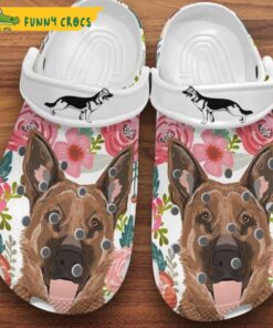 German Shepherd Cute Flower Dog Crocs Sandals