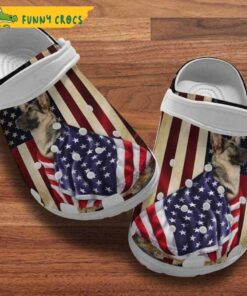 German Shepherd America Flag Dog Crocs Shoes