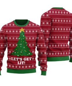 Get Lit Funny Ugly Funny Christmas Sweaters