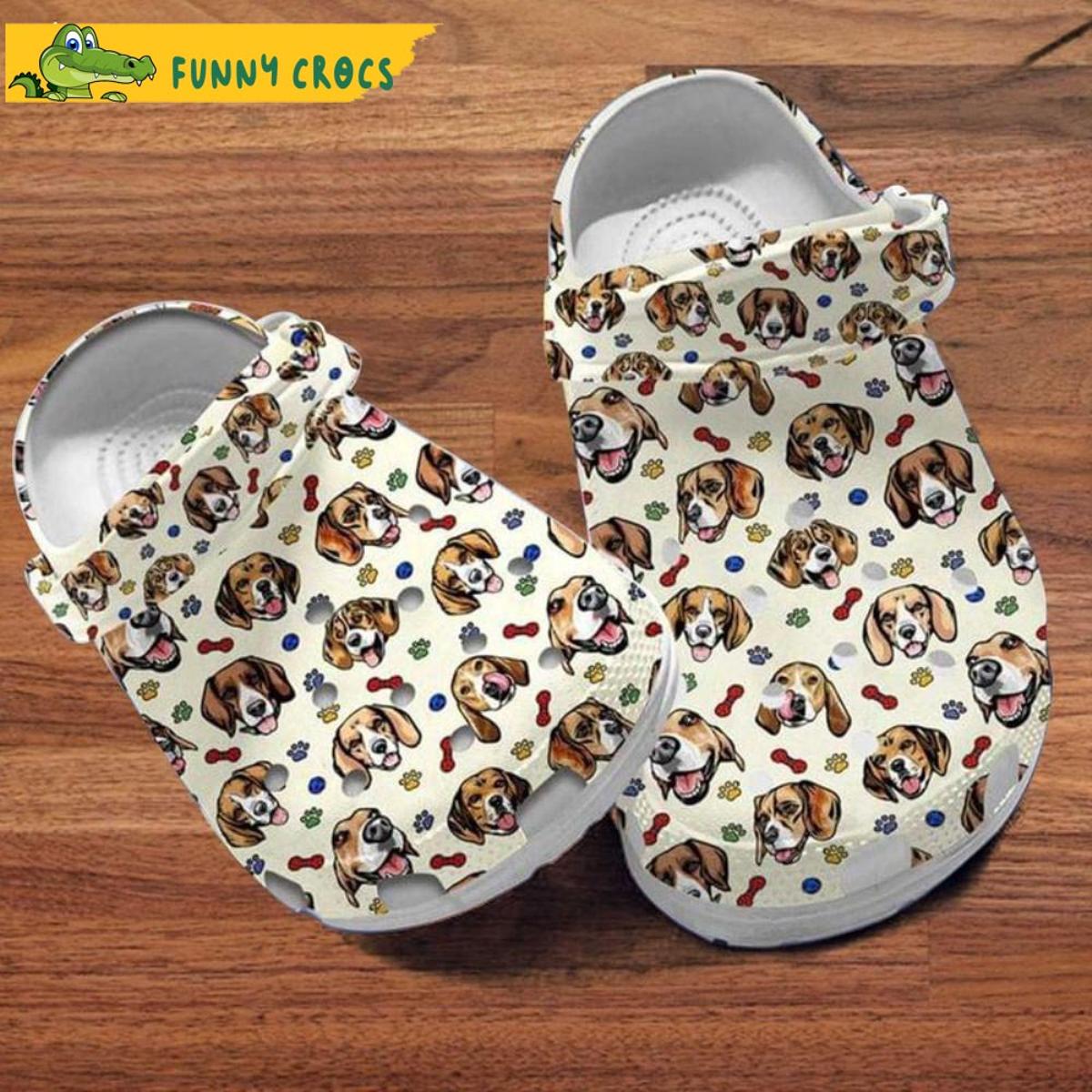 Beagle Pink Flower Dog Crocs Sandals