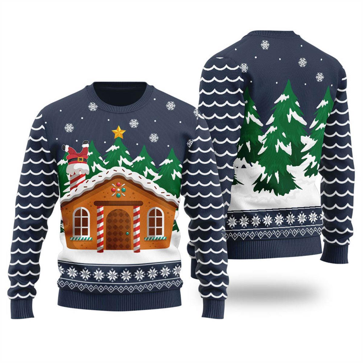 Gingerbread House Ugly Xmas Sweater