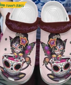 Girl In Tea Skull Gifts Crocs Clog Shoes