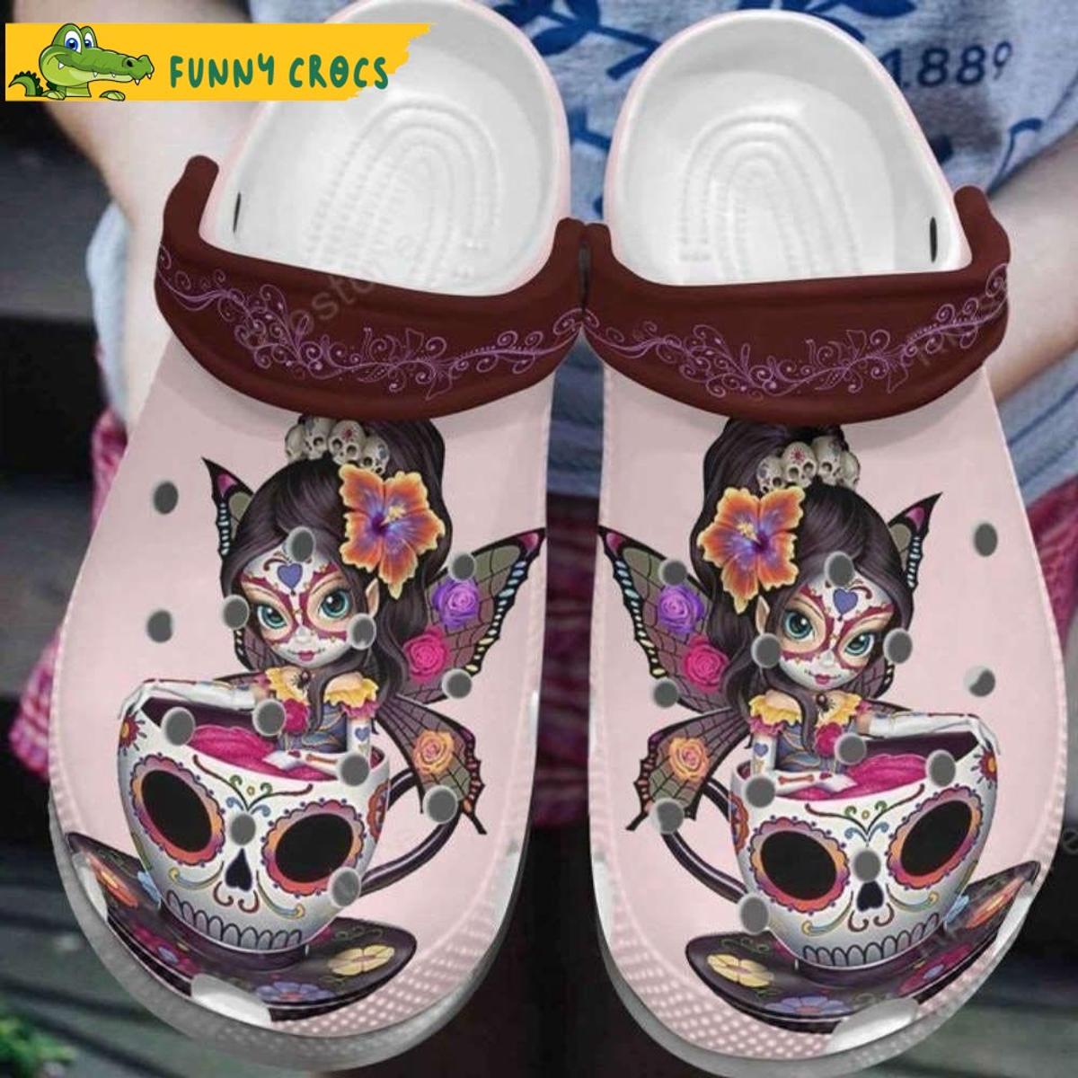 Floral Skull Pattern Gifts Crocs Slippers