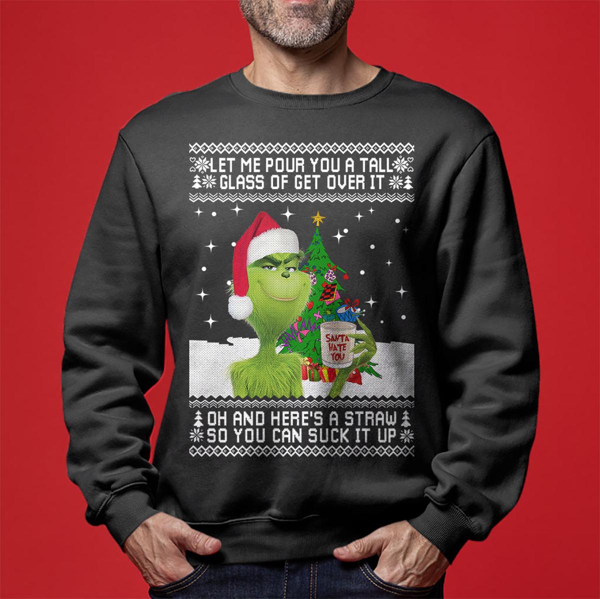 Glass Of Get Over It Grinch Sweater