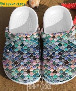 Glitter Fish Scales Mermaid Rubber Crocs Sandals