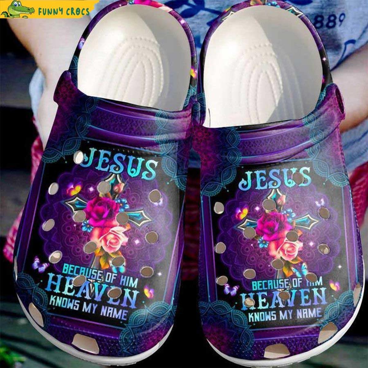 Jesus God Cross Christian Crocheting Is My Therapy Book Crocs Slippers